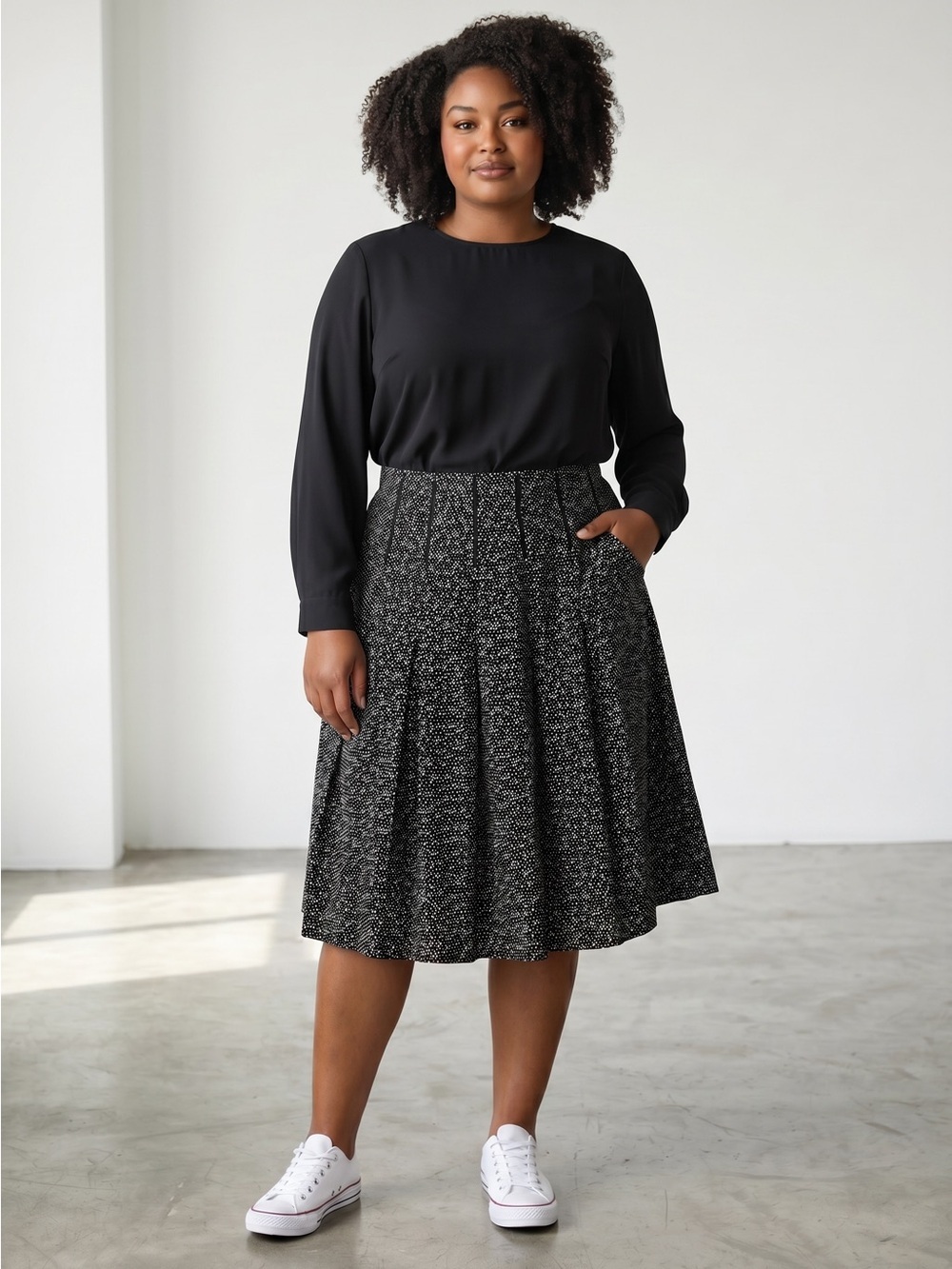 Vintage Pendleton 100% Silk A-Line Polka Dot Skirt Size 18W
